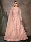 Light Pink Colour Viana vol 2 Designer Festive Wear Rosybrown Butterfly Net Heavy Anarkali Style Gown Collection Viana 11